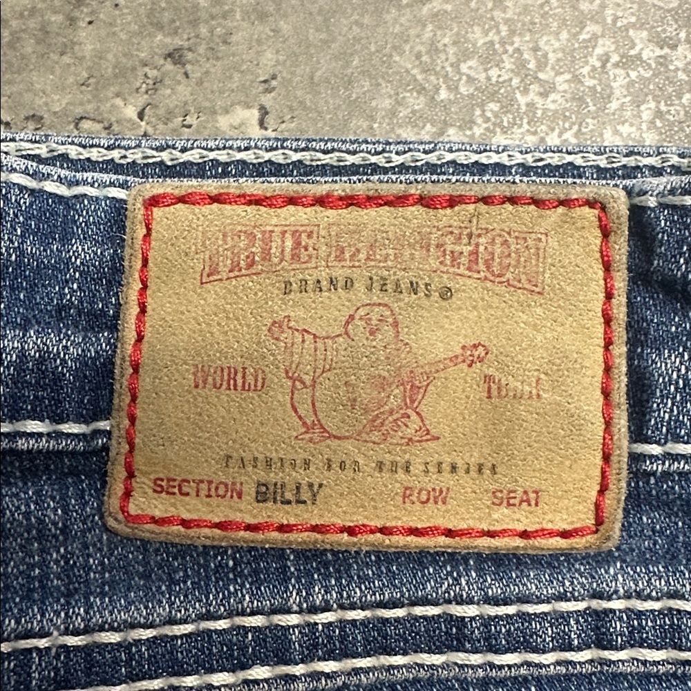 True Religion Billy Blue Denim with Tan Patch 26
